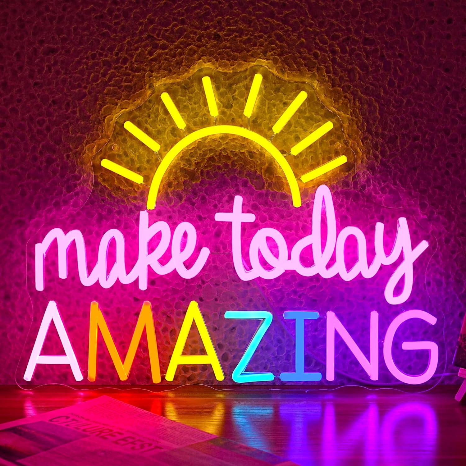 Neon Sign Party - Make Today Amazing Neon Sign Inspirational