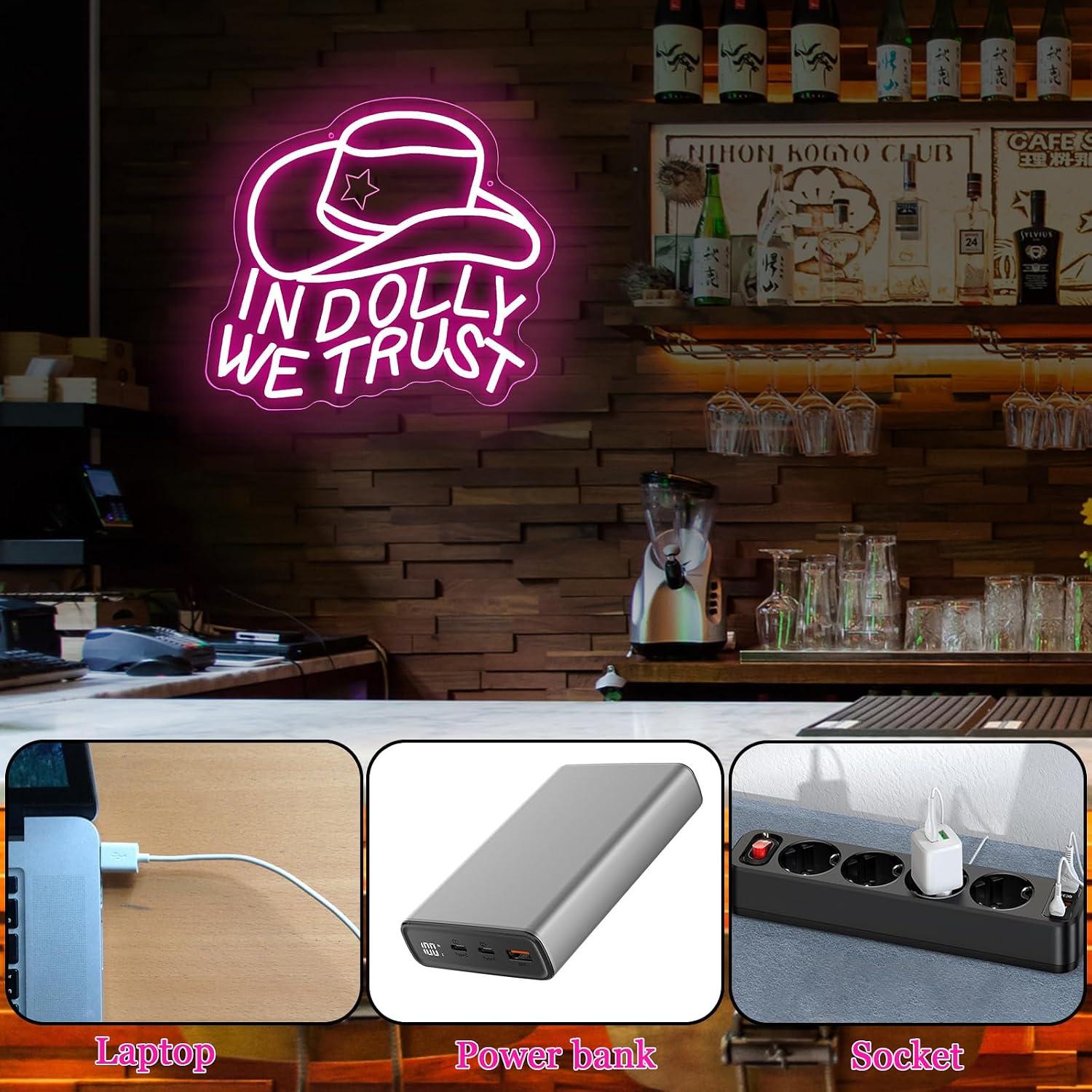 In Dolly We Trust Neon Sign Co - Neon Sign Party recension och pris
