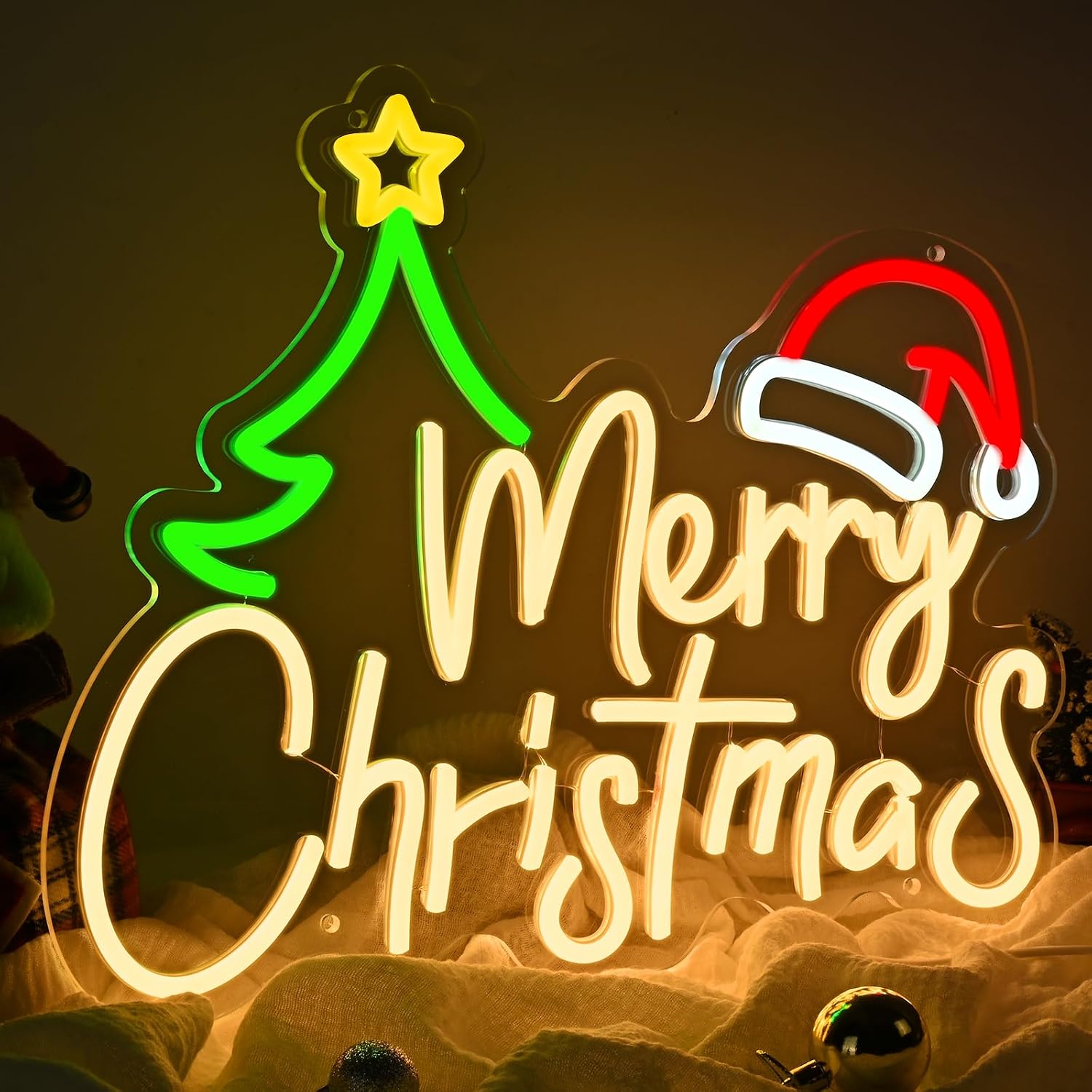 Merry Christmas Neon Sign USB  - Neon Sign Party recension och pris