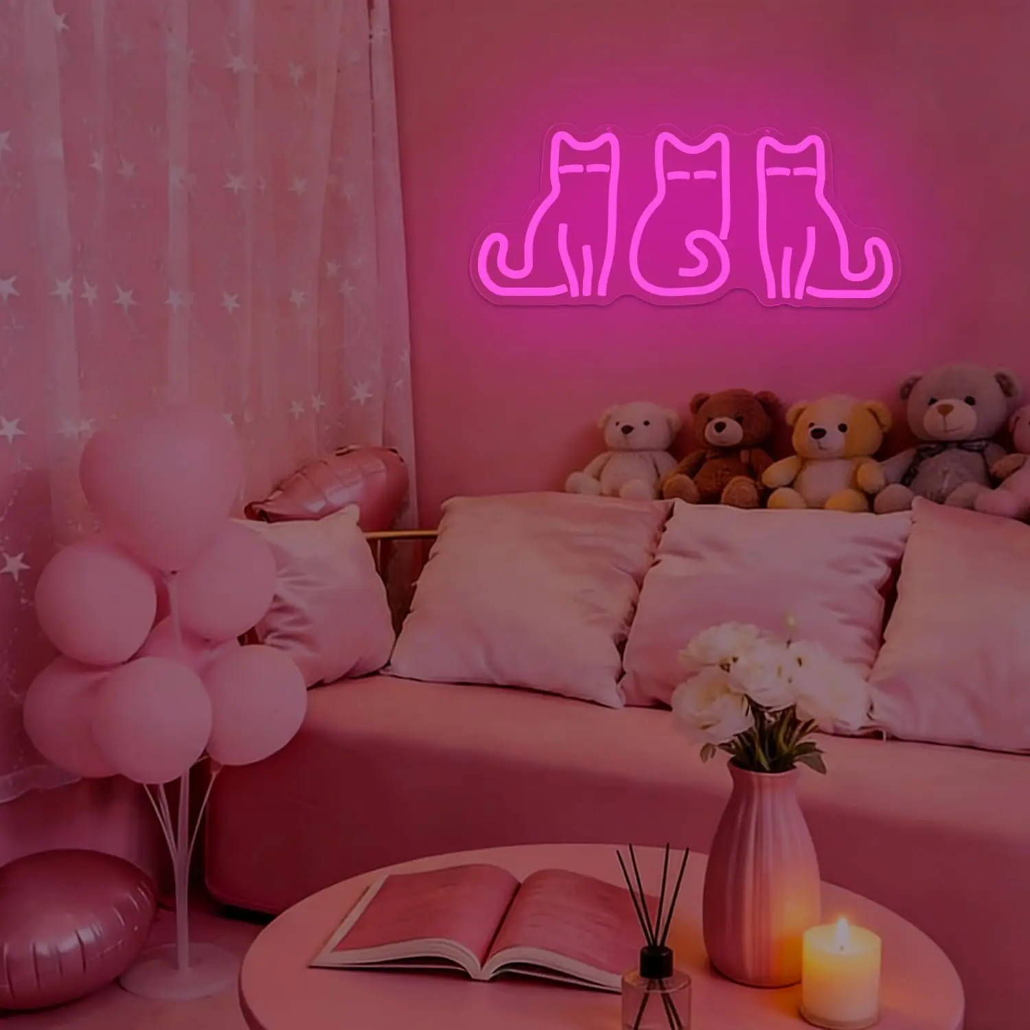 Cats Neon Sign USB LED Neon Li - Neon Sign Party recension och pris
