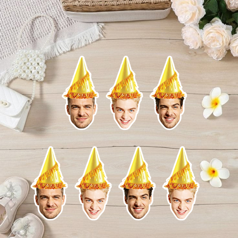 20/30pcs Personalized Human Fa - Party Hat Cone recension och pris