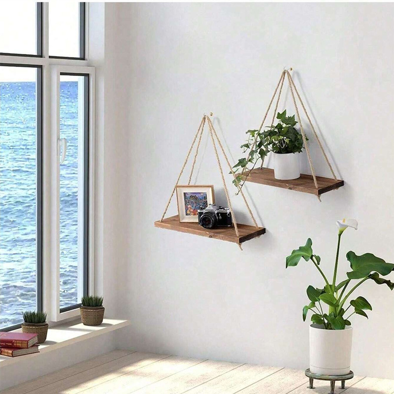 Wooden Swing Hanging Hemp Rope - Flower Wall Panel recension och pris