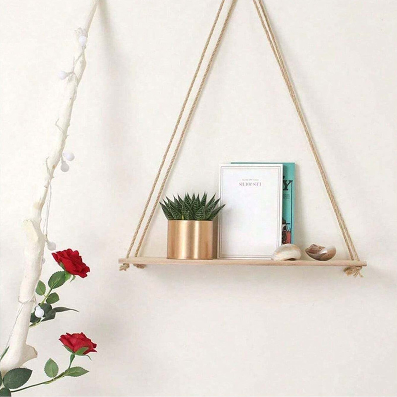 Wooden Swing Hanging Hemp Rope - Flower Wall Panel recension och pris