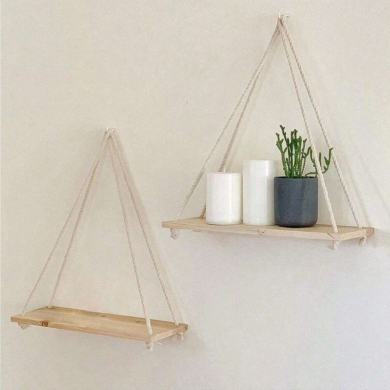 Wooden Swing Hanging Hemp Rope - Flower Wall Panel recension och pris