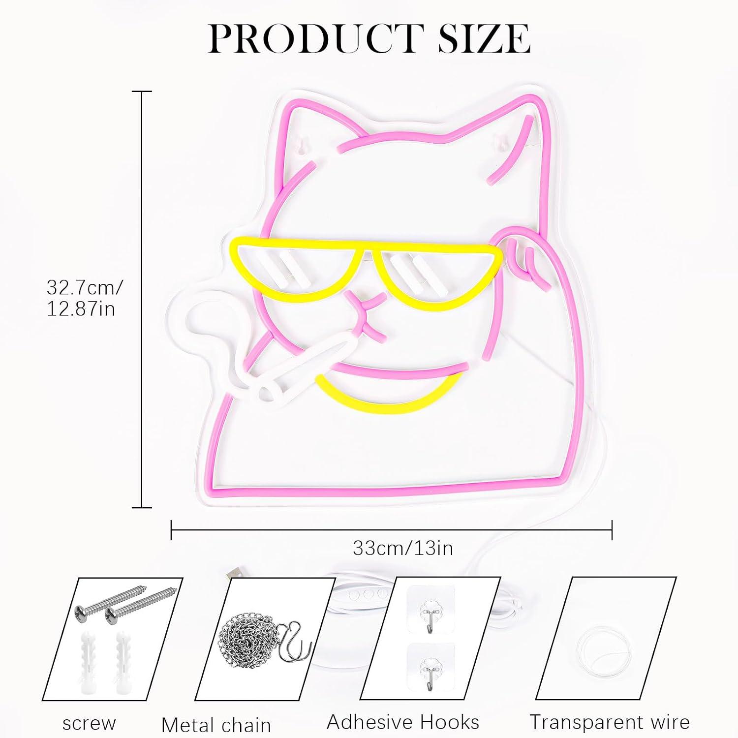 Smoking Cat Neon Sign USB Powe - Neon Sign Party recension och pris