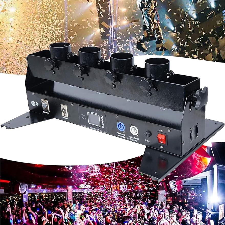 4 Tubes Confetti Machine DMX R - Confetti Cannon Tube recension och pris