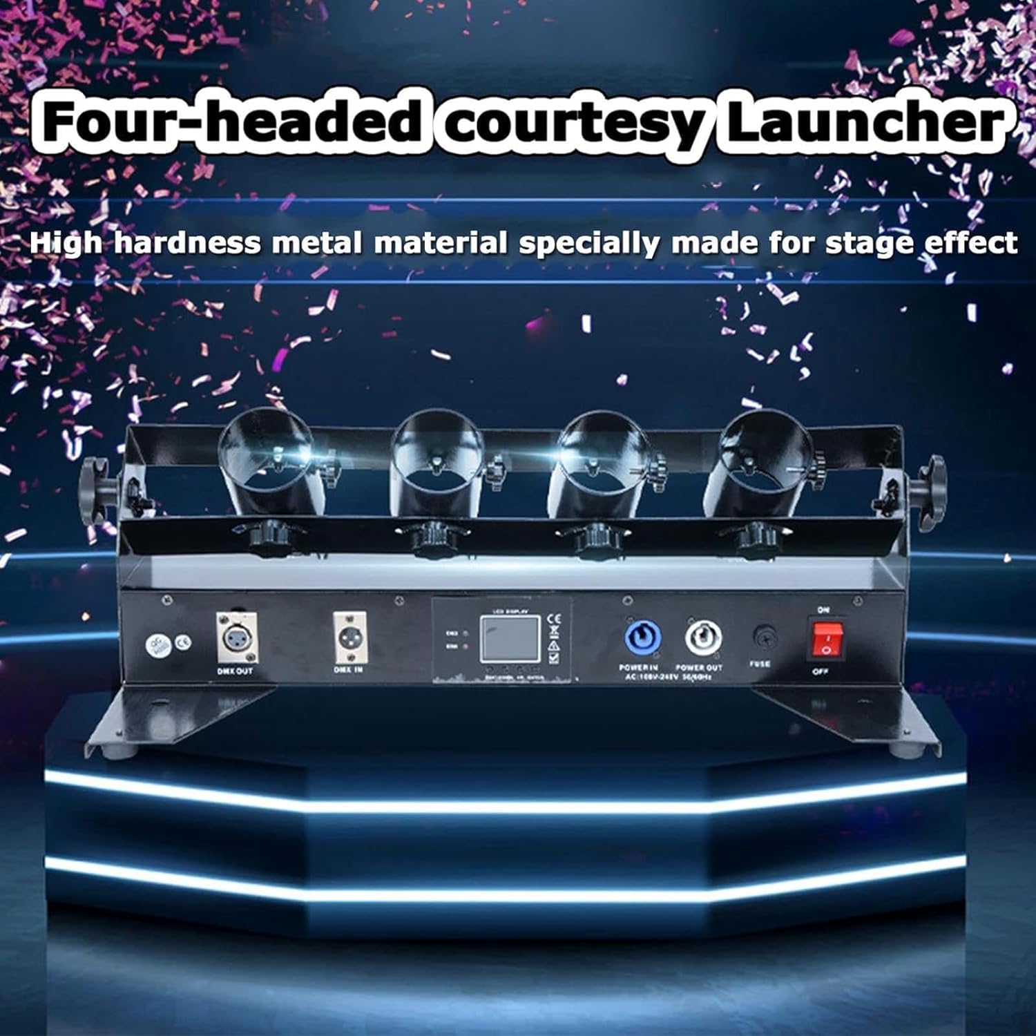 4 Tubes Confetti Machine DMX R - Confetti Cannon Tube recension och pris