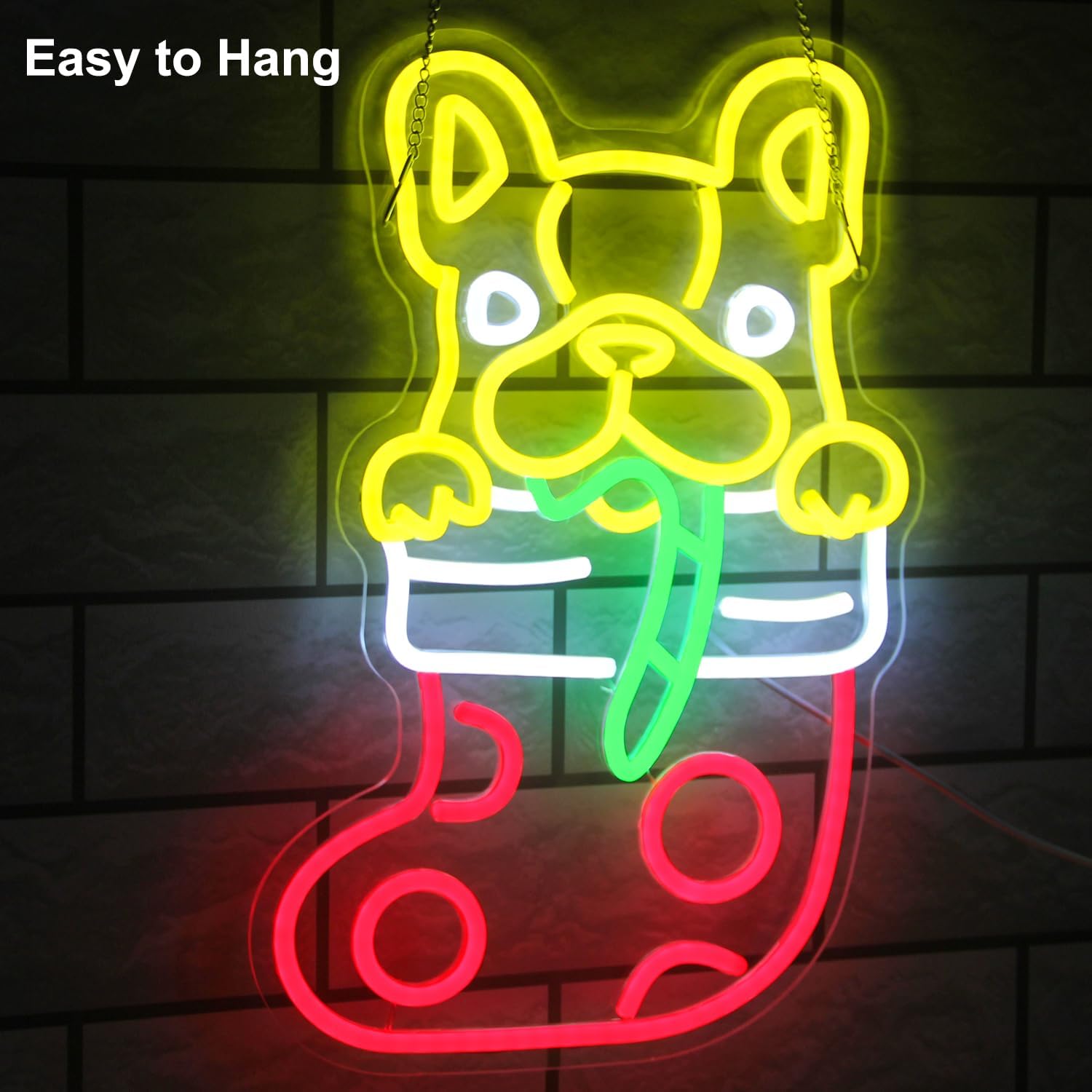 French Bulldog Christmas Stock - Neon Sign Party recension och pris